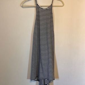 Stripe dress with cross back detail